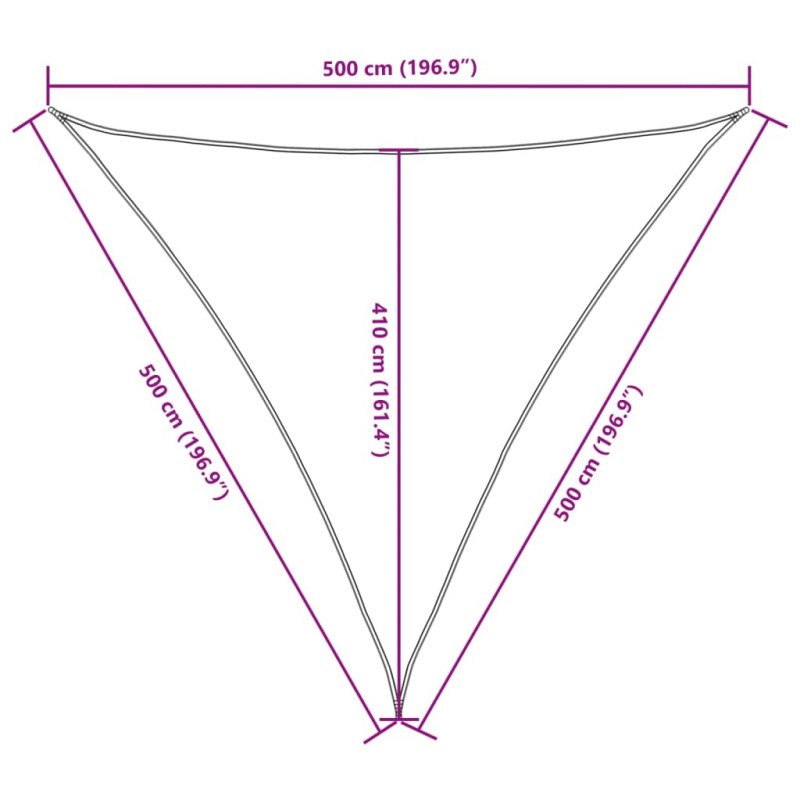 vidaXL Tieniaca plachta, oxford, trojuholníková 5x5x5 m, antracit 