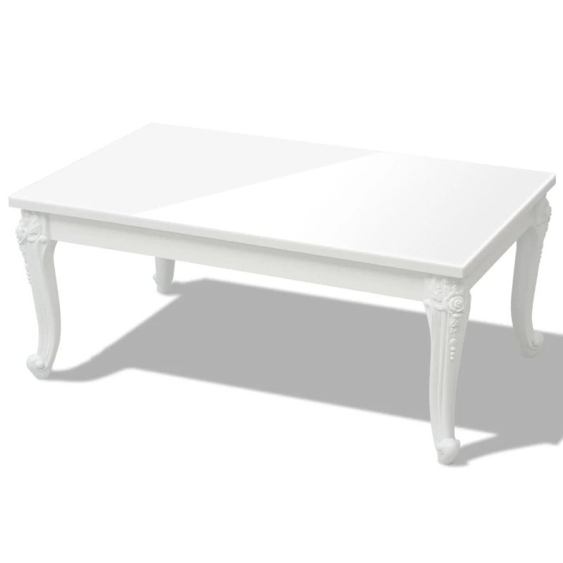 vidaXL Konferenčný stolík, 100x60x42 cm, vysoko-lesklý, biely