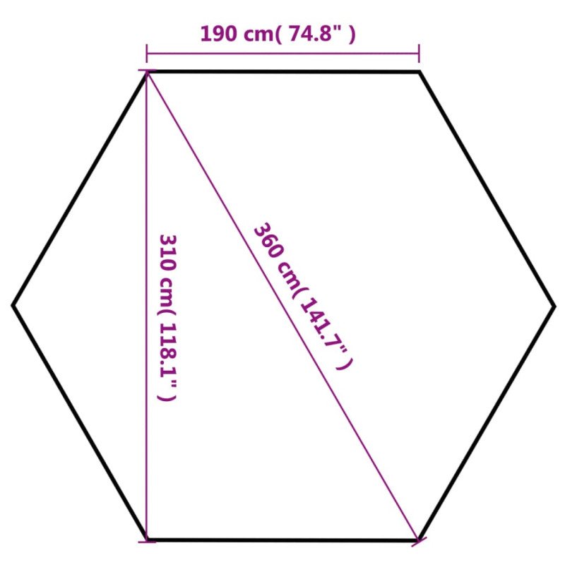 vidaXL Šesťhranný rozkladací záhradný stan, tmavomodrý 3,6x3,1 m