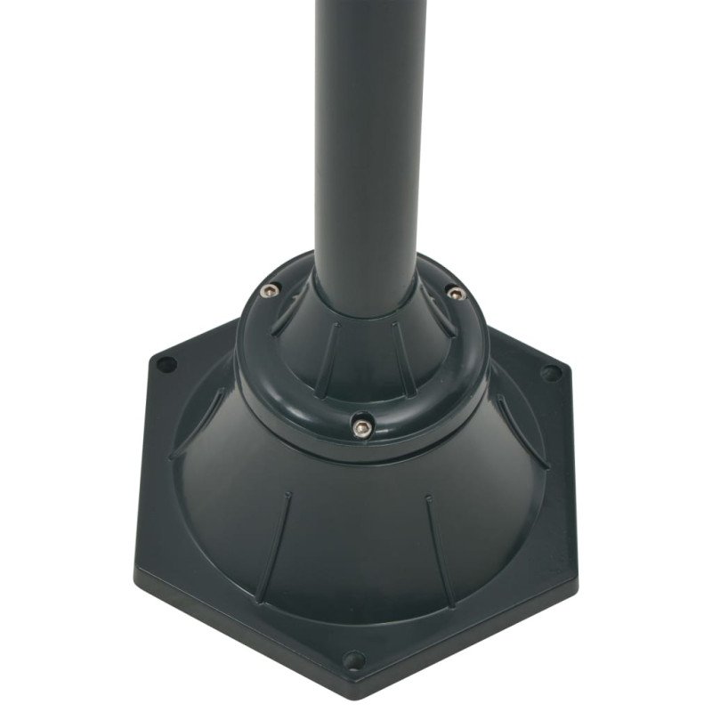 vidaXL Záhradná stĺpová lampa E27 220 cm hliník 2-lampáše tmavozelená