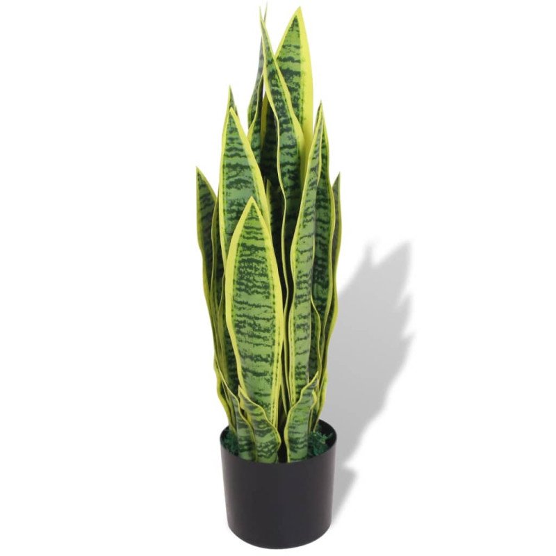 vidaXL Umelá rastlina, sansevieria s kvetináčom 65 cm, zelená