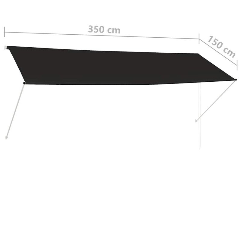 vidaXL Zaťahovacia markíza 350x150 cm antracitová