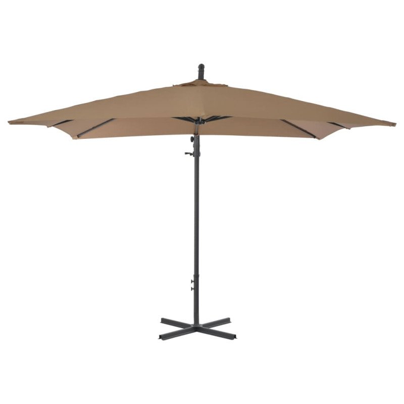 vidaXL Závesný slnečník s oceľovou tyčou 250x250 cm hnedo-sivý