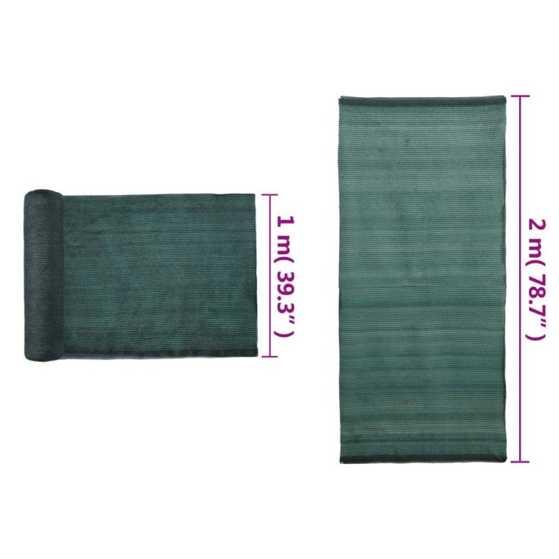vidaXL Tieniaca sieť HDPE 2x25 m zelená