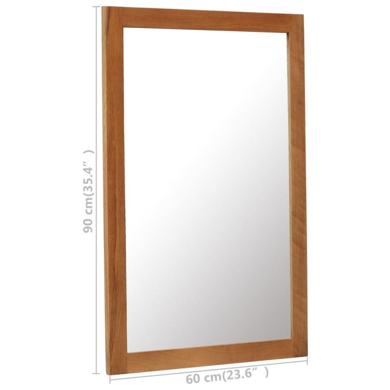 vidaXL Zrkadlo 60x90 cm, dubový masív