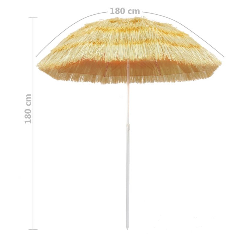 vidaXL Plážový slnečník, prírodný 180 cm, havajský štýl