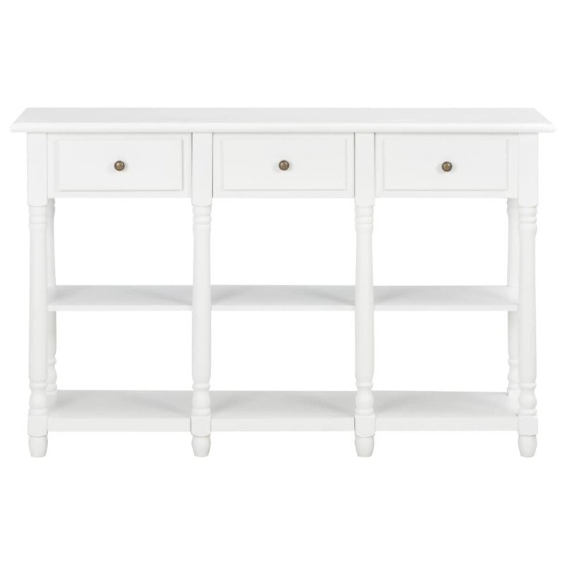 vidaXL Konzolový stolík biely 120x30x76 cm MDF