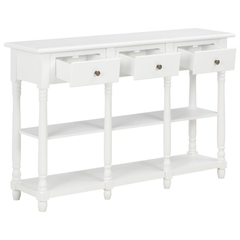 vidaXL Konzolový stolík biely 120x30x76 cm MDF