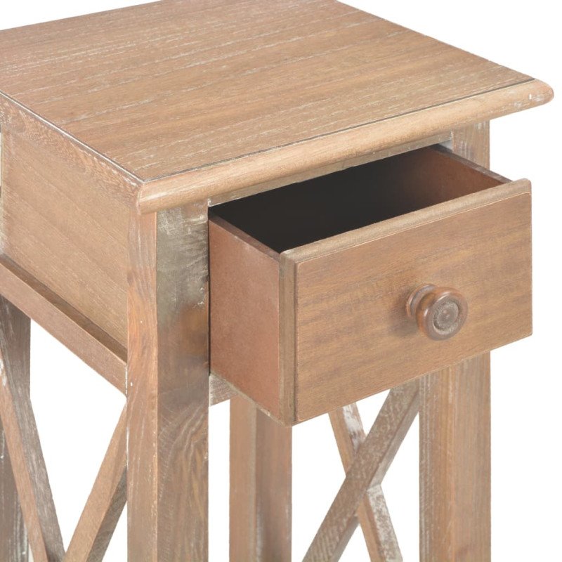 vidaXL Príručný stolík, hnedý 27x27x65,5 cm, drevo