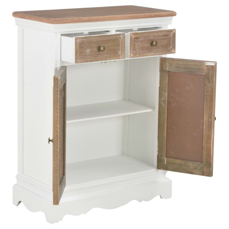 vidaXL Komoda biela 60x30x80 cm masívne drevo