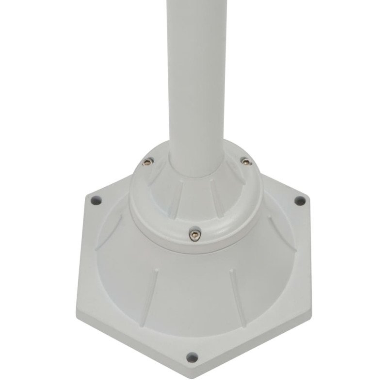 vidaXL Záhradná stĺpová lampa E27 220 cm hliníková 2 lampáše biela