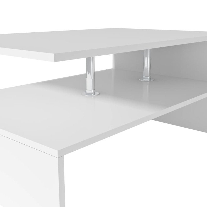 vidaXL Konferenčný stolík, drevotrieska, 90x59x42 cm, biely