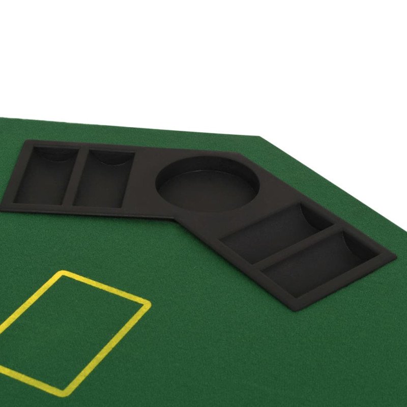 vidaXL Skladacia podložka na poker pre 8 hráčov, osemuholník, zelená