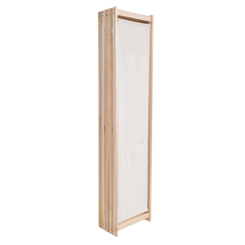 vidaXL Paraván s 5 panelmi, krémový 200x170x4 cm, látka 