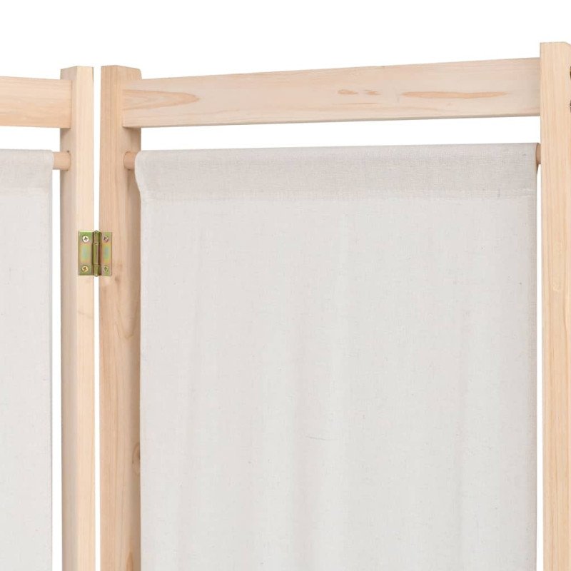 vidaXL Paraván s 5 panelmi, krémový 200x170x4 cm, látka 