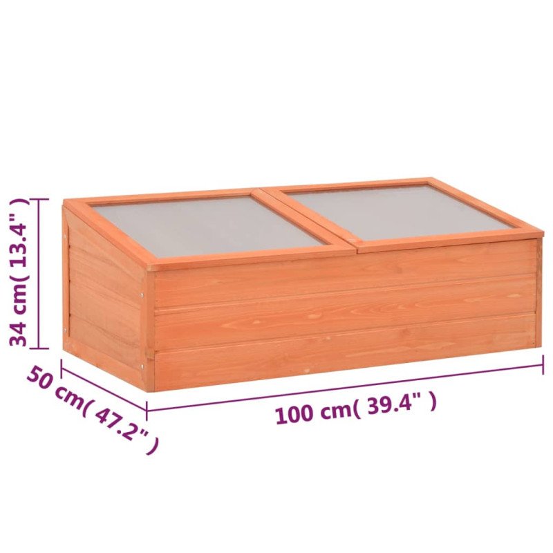 vidaXL Skleník, drevo 100x50x34 cm