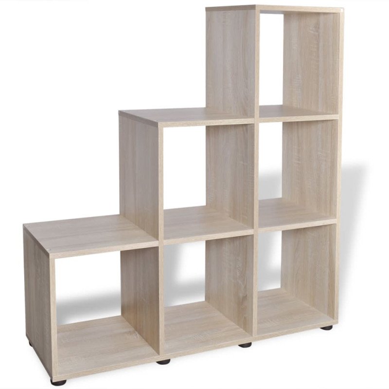 vidaXL Regál na knihy/policový regál v tvare schodov 107 cm, dekor dub