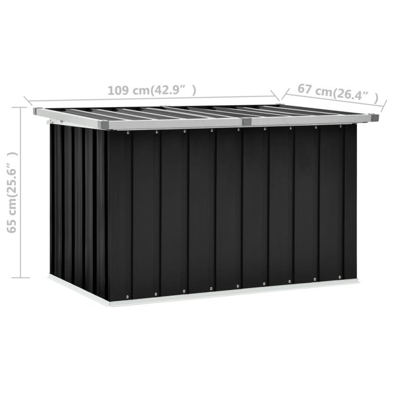 vidaXL Záhradný úložný box antracitový 109x67x65 cm