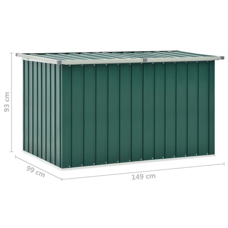 vidaXL Záhradný úložný box zelený 149x99x93 cm