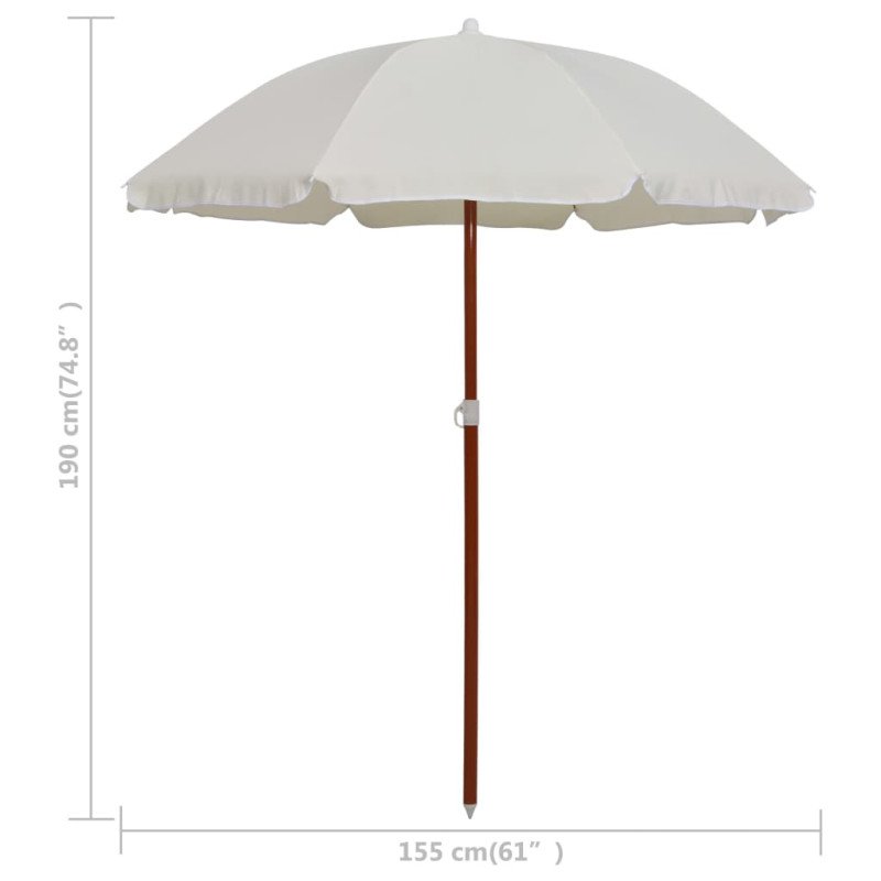 vidaXL Slnečník s oceľovou tyčou 180 cm pieskový