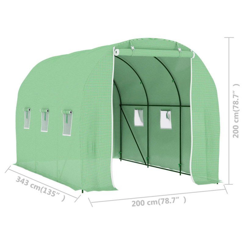 vidaXL Skleník 6,86 m² 3,43x2x2 cm