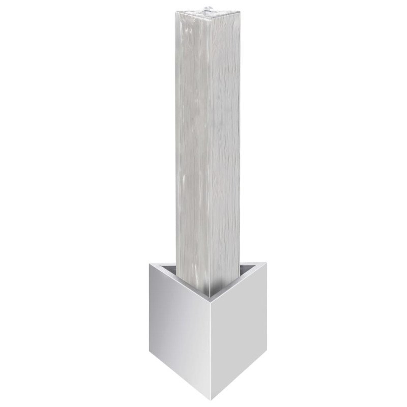 vidaXL Záhradná fontána, strieborná 37,7x32,6x110 cm, oceľ