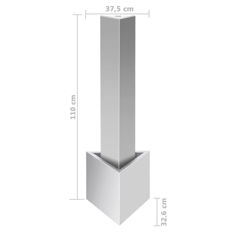 vidaXL Záhradná fontána, strieborná 37,7x32,6x110 cm, oceľ