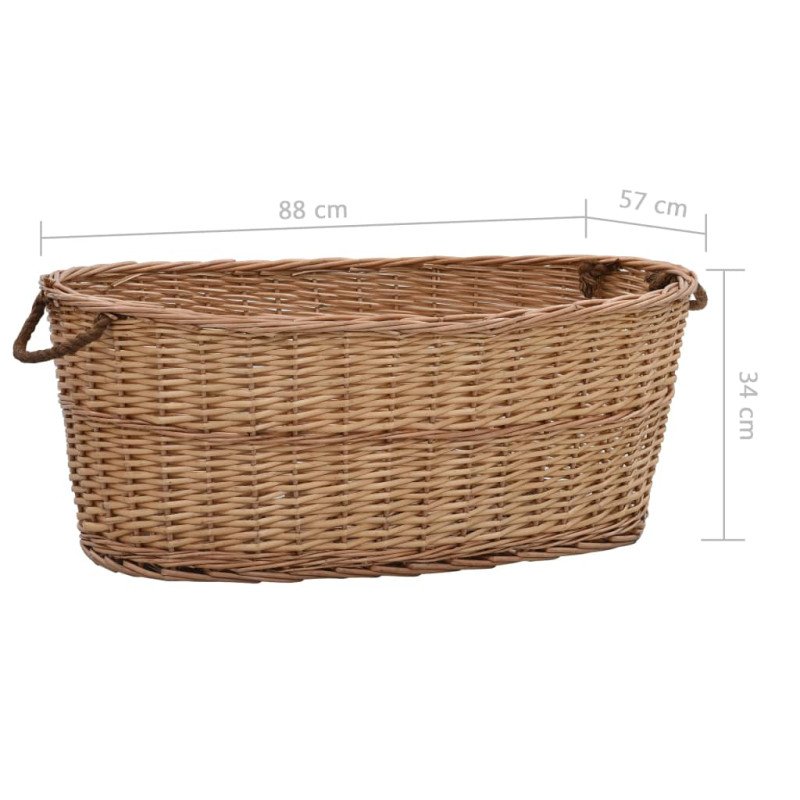 vidaXL Košík s rúčkami na palivové drevo 88x57x34 cm prírodná vŕba