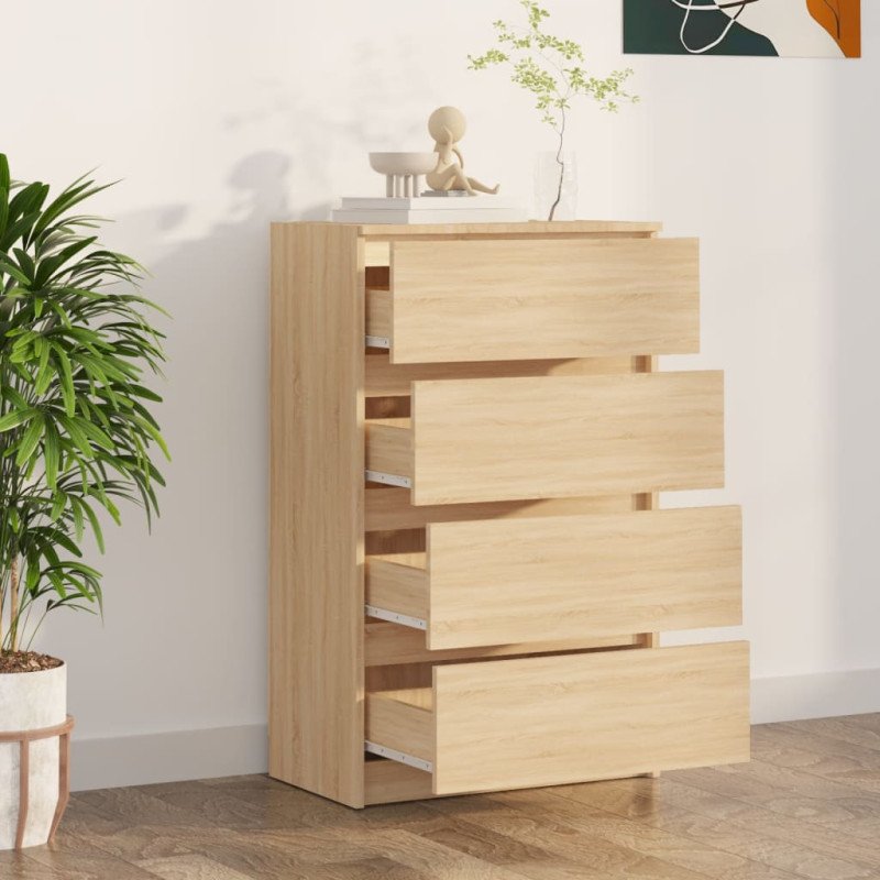 vidaXL Komoda, dub sonoma 60x35x98,5 cm, kompozitné drevo