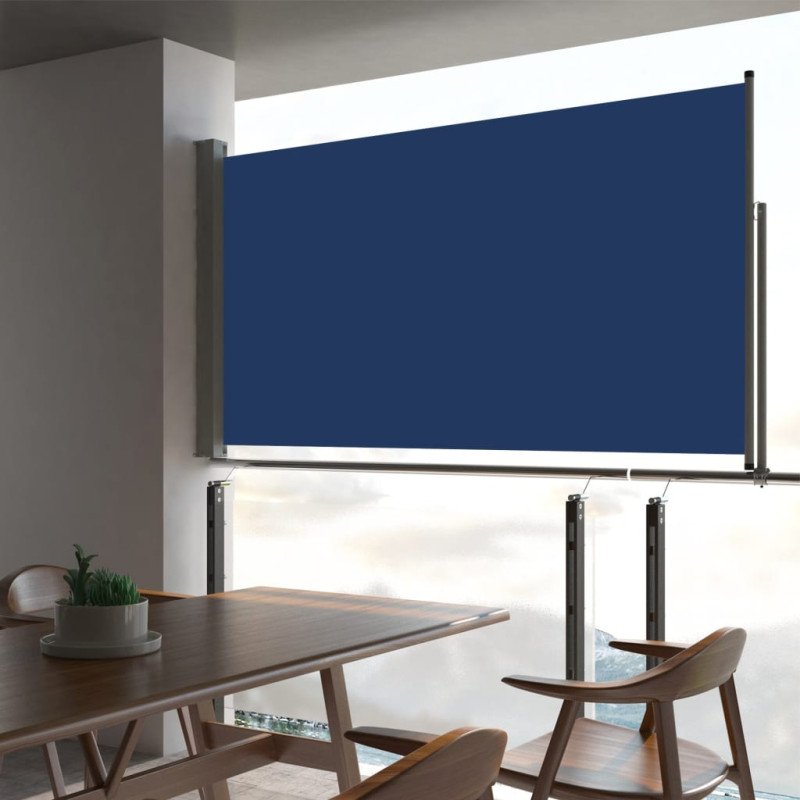 vidaXL Zaťahovacia bočná markíza na terasu 160x300 cm, modrá