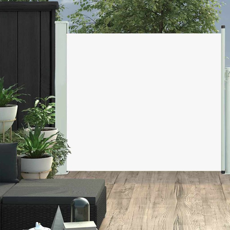 vidaXL Zaťahovacia bočná markíza na terasu 100x300 cm, krémová