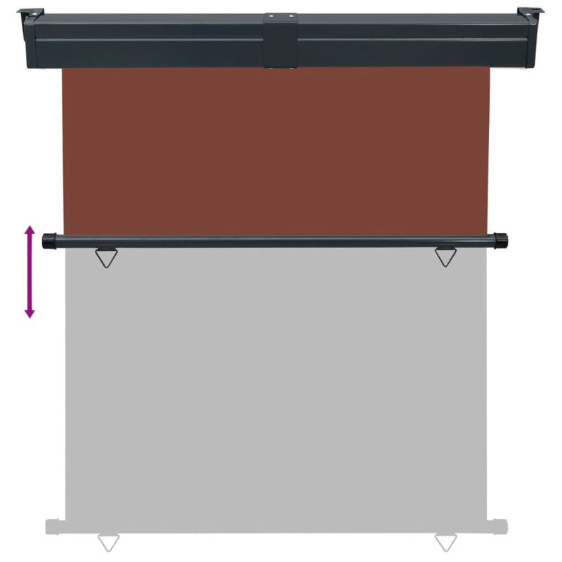 vidaXL Bočná markíza na balkón 160x250 cm, hnedá