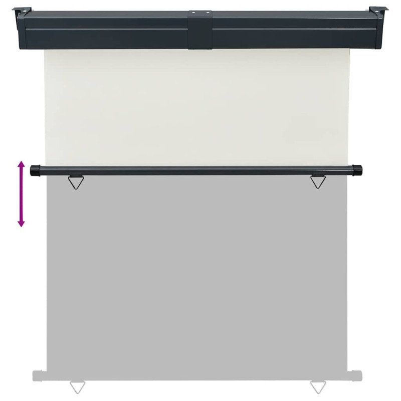 vidaXL Bočná markíza na balkón 170x250 cm, krémová