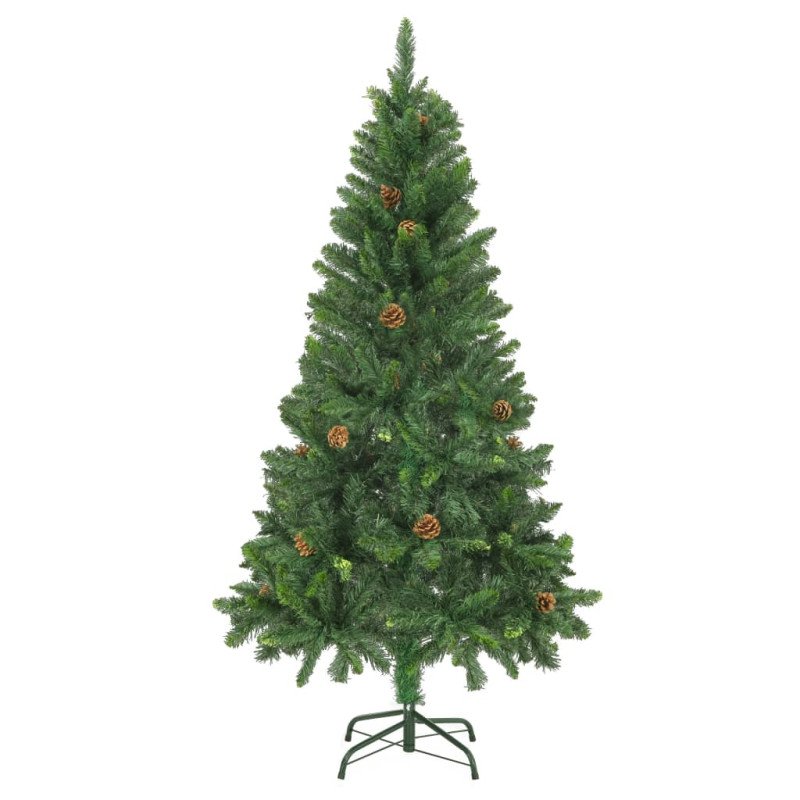 vidaXL Umelý vianočný stromček s borovicovými šiškami zelený 150 cm