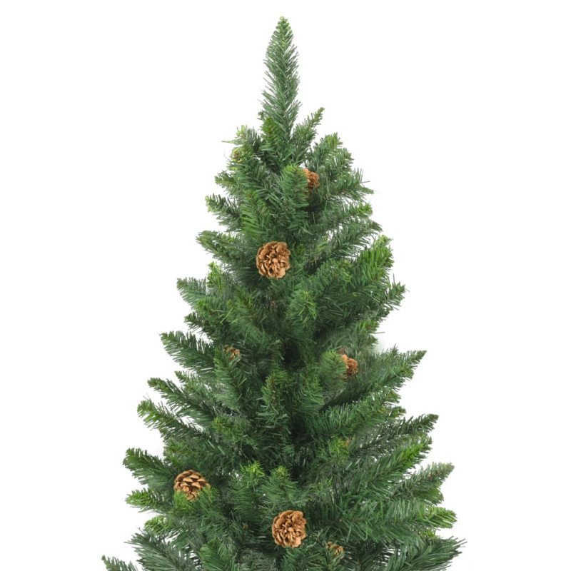 vidaXL Umelý vianočný stromček s borovicovými šiškami zelený 150 cm
