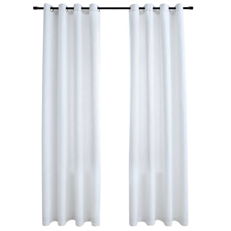 vidaXL Zatemňovacie závesy s kovovými očkami 2 ks, sivobiele 140x225cm