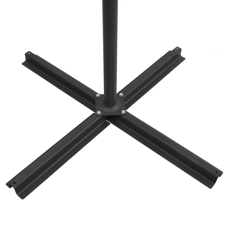 vidaXL Závesný slnečník s LED a oceľovou tyčou 250x250 cm, čierny