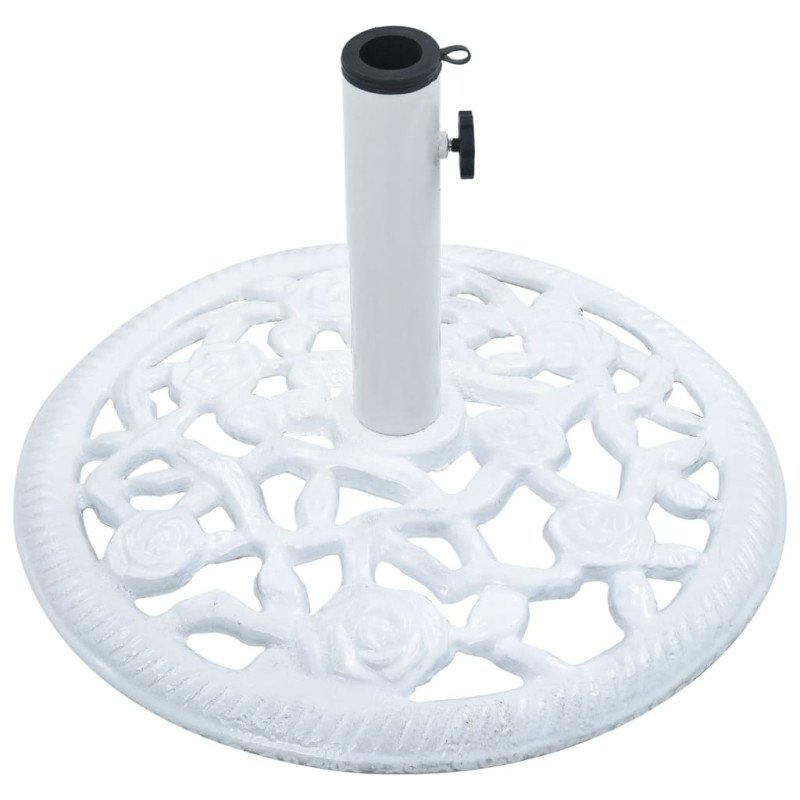 vidaXL Stojan na slnečník, biely 12 kg, 48 cm, liatina