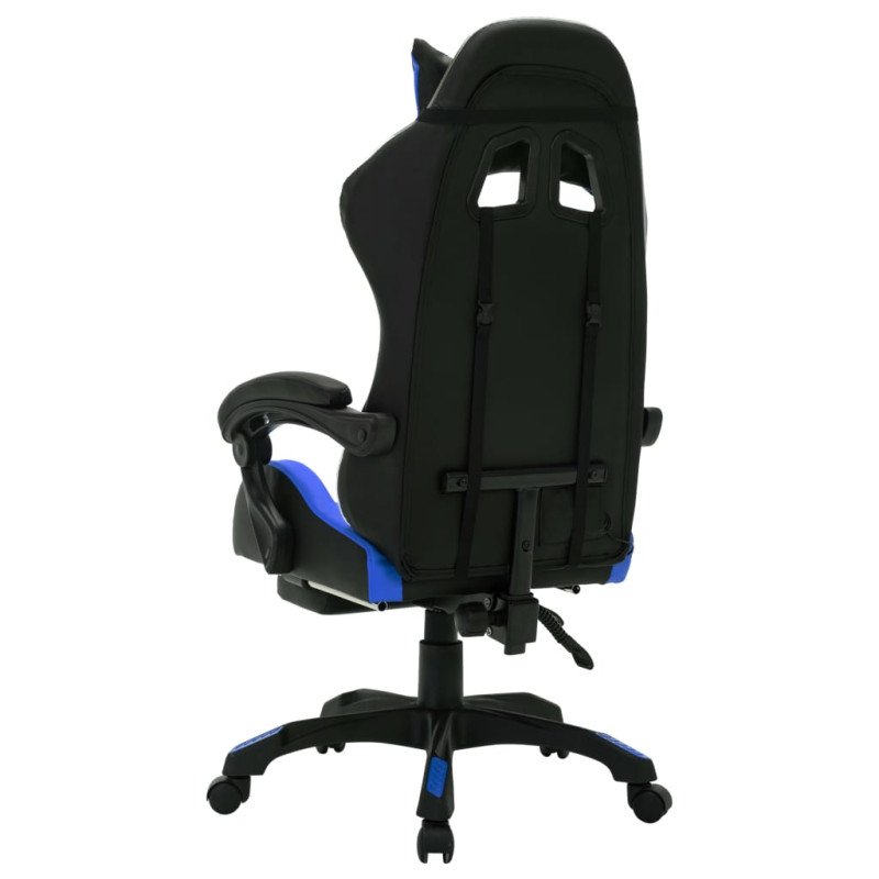 vidaXL Herná stolička s RGB LED svetlami modro-čierna umelá koža