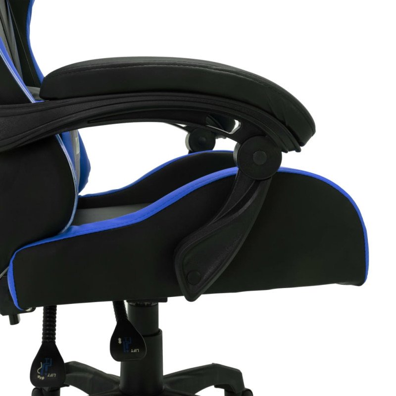 vidaXL Herná stolička s RGB LED svetlami modro-čierna umelá koža