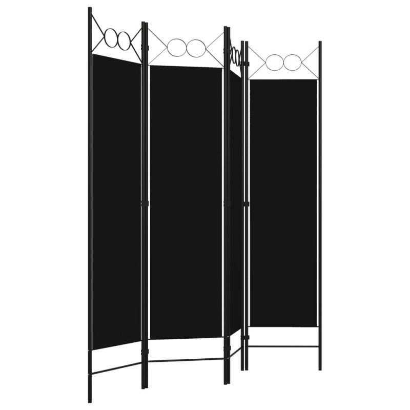 vidaXL Paraván so 4 panelmi, čierny 160x180 cm