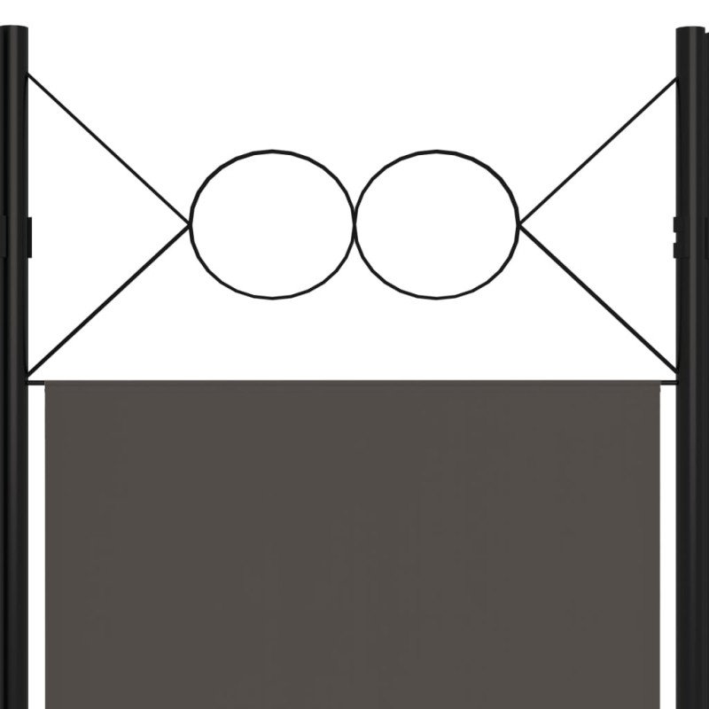 vidaXL Paraván so 6 panelmi, antracitový 240x180 cm 