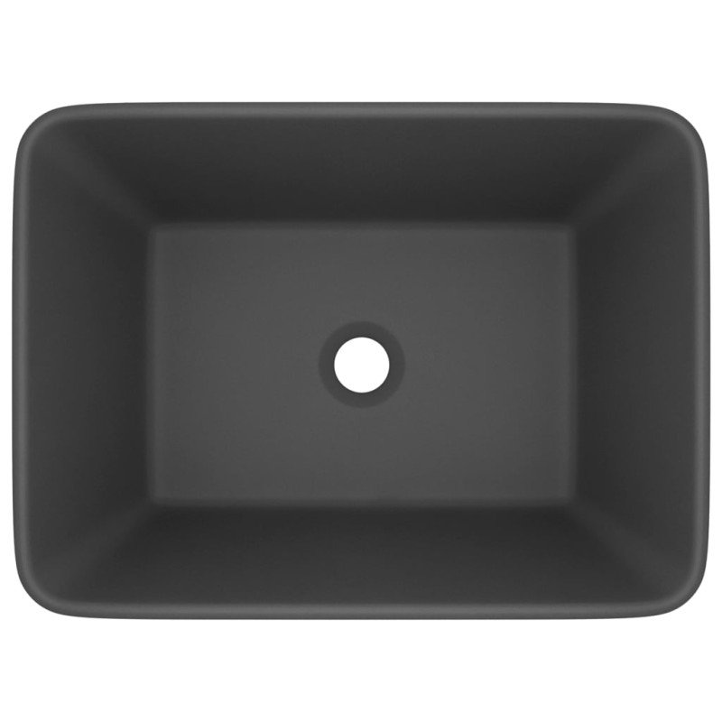 vidaXL Luxusné umývadlo matné tmavosivé 41x30x12 cm keramické