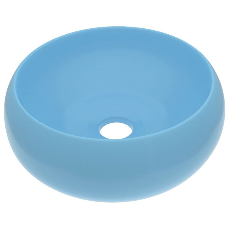 vidaXL Luxusné umývadlo, okrúhle, matné svetlomodré 40x15 cm, keramika