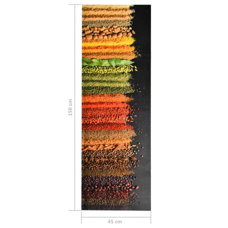 vidaXL Kuchynská rohožka prateľná 45x150 cm koreniny