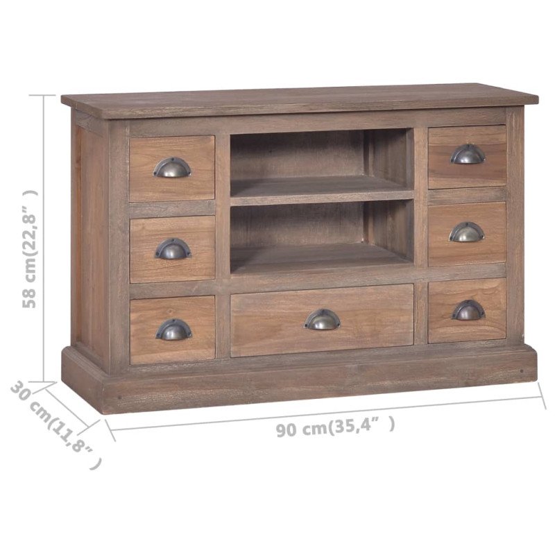 vidaXL Komoda 90x30x58 cm masívne teakové drevo