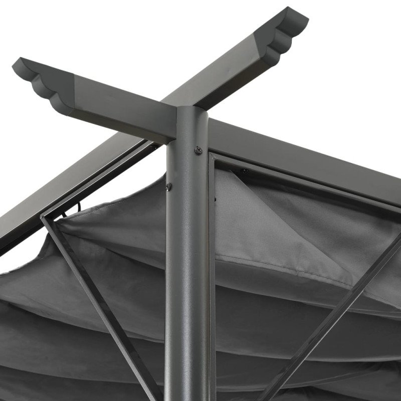 vidaXL Pergola so zaťahovacou strechou antracitová 3x3 m oceľ 180 g/m²