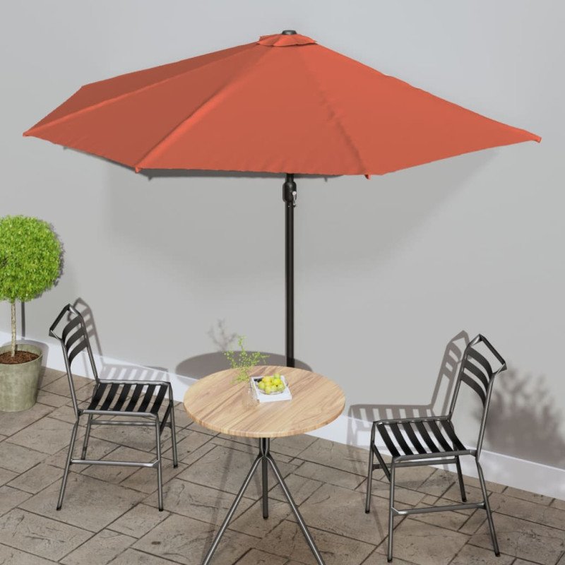vidaXL Balkónový slnečník,hliníková tyč,tehlový 300x155x223cm, polkruh