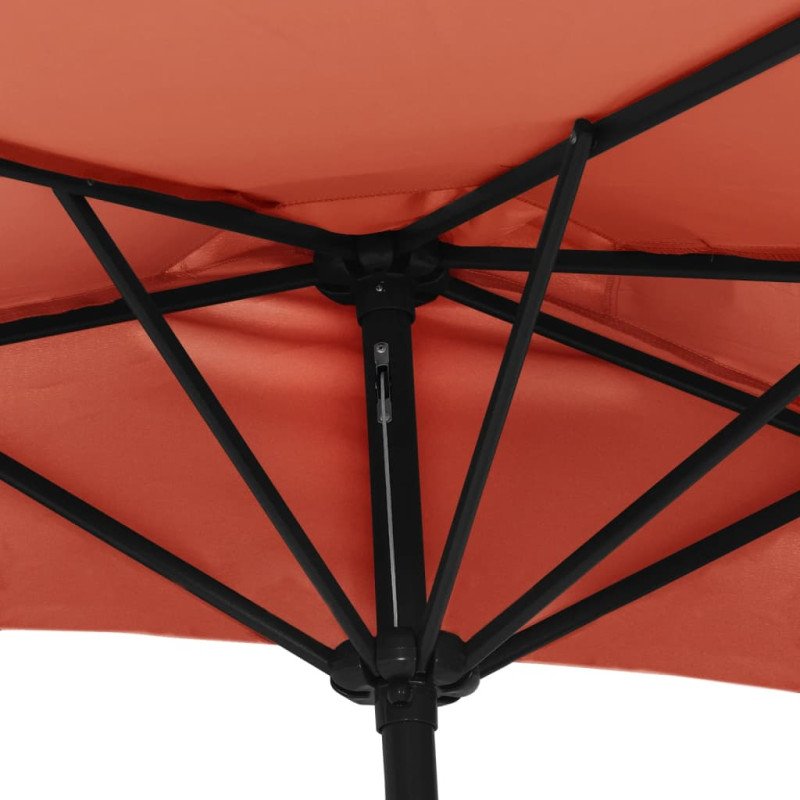 vidaXL Balkónový slnečník,hliníková tyč,tehlový 300x155x223cm, polkruh