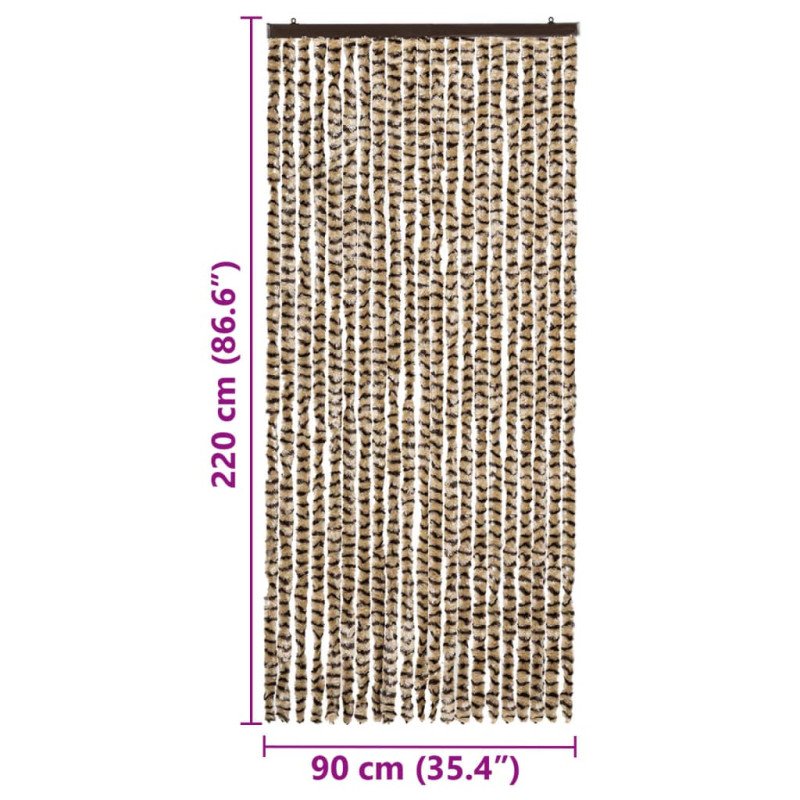 vidaXL Záves proti hmyzu, béžový a hnedý 90x220 cm, ženilka